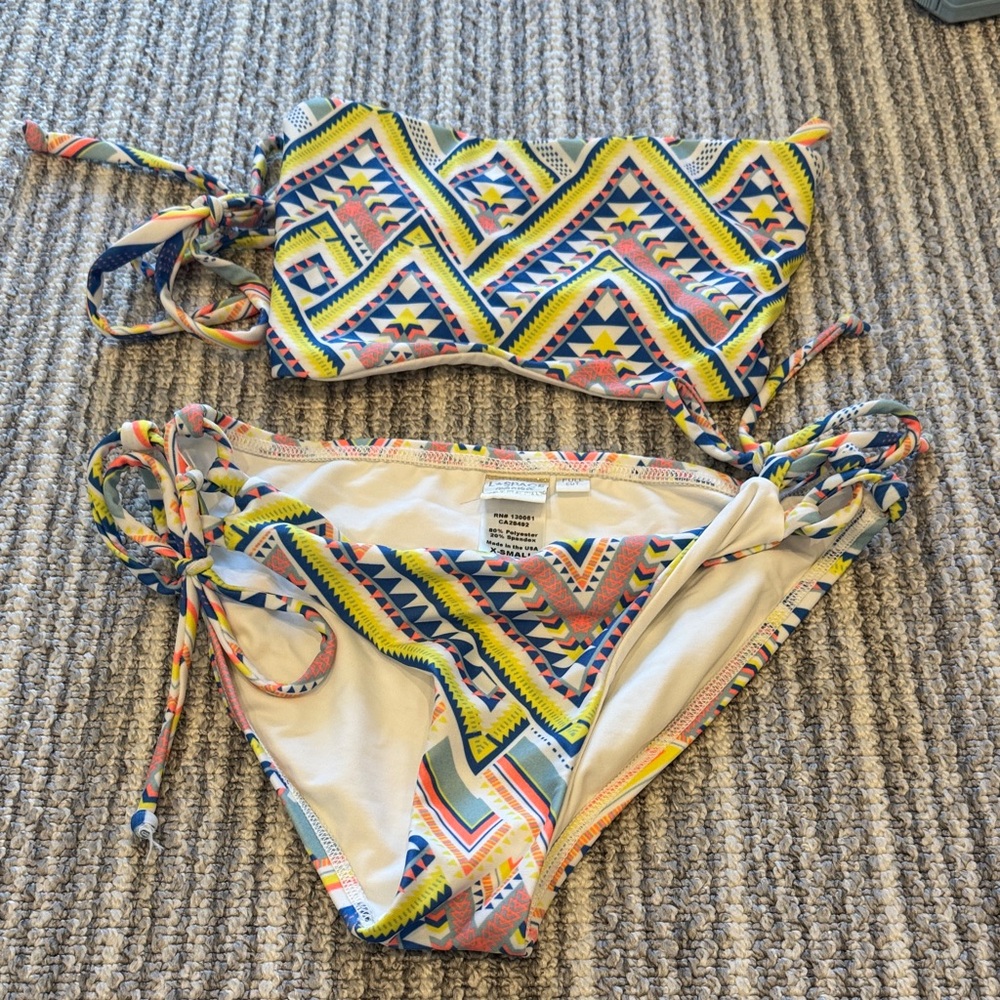 L*Space Multicolor Geometric Bikini Bottom XS